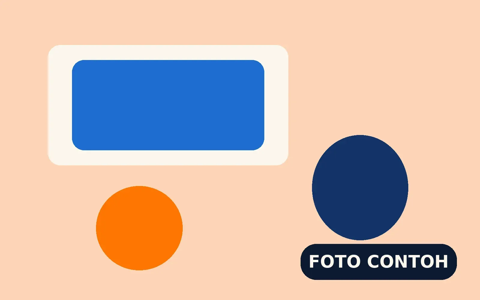 Ilustrasi abstrak layar biru dan dua lingkaran, gambar contoh workshop.
